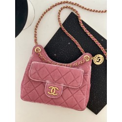 샤넬 CHANEL AS3710 23B 스몰 호보백  & 골드 메탈 17CM