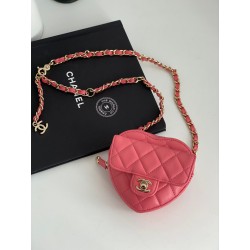 샤넬 CHANEL AP2786 22SS 하트 지퍼 암밴드 동전 지갑 & 골드 코랄 11CM