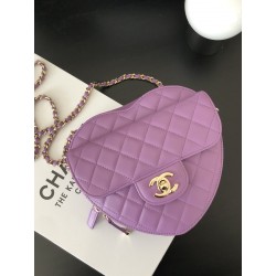 샤넬 CHANEL AS3191 22SS 하트백 램스킨 & 골드 코랄 16.5CM