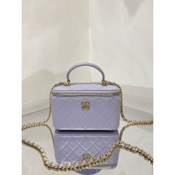 샤넬 CHANEL AP2199 체인 코스메틱 케이스 램스킨 & 골드 메탈 16.5CM