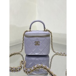 샤넬 CHANEL AP2198 스몰 체인 코스메틱 케이스 램스킨 & 골드 메탈 11CM