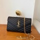 생로랑 Saint laurent/YSL 377828 그랑 드 뿌드르 엠보스드 레더 카산드라 마틀라세 체인 지갑 22CM