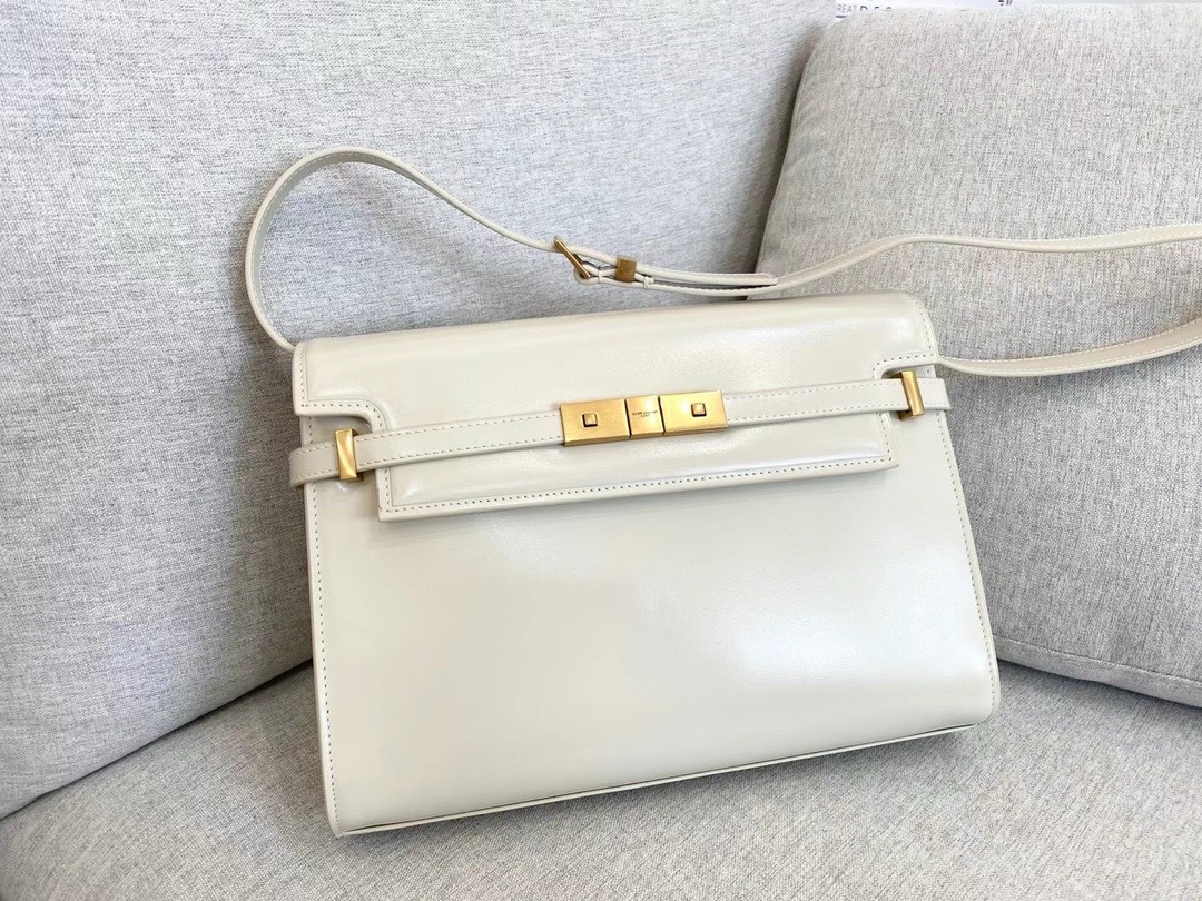 생로랑 Saint laurent/YSL 579271맨하탄 숄더백 박스 생로랑 레더 블랑 빈티지 29CM