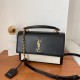 생로랑 Saint laurent/YSL 634723 선셋 미디움 탑 핸들 스무스 레더 느와르 25CM