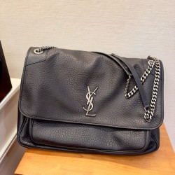 생로랑 Saint laurent/YSL 755857 오버사이즈 니키 그레인 램스킨 블랙 47CM