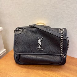 생로랑 Saint laurent/YSL 633178 미디움 니키 그레인 램스킨 블랙 28CM