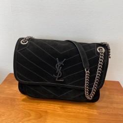 생로랑 Saint laurent/YSL 633158  니키 미디움 체인 백 스웨이드 로덴 28CM