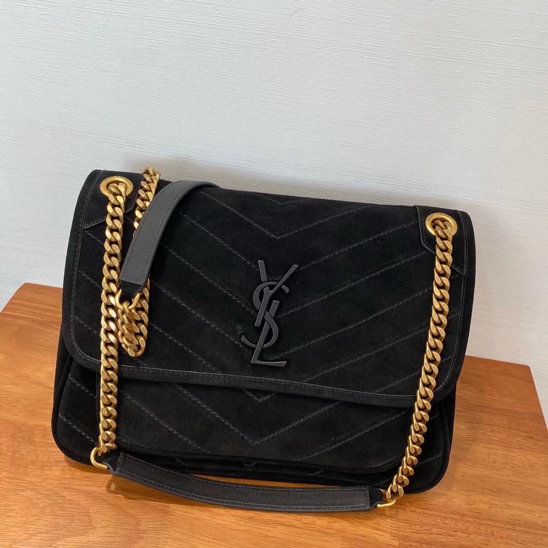 생로랑 Saint laurent/YSL 633158  니키 미디움 체인 백 스웨이드 로덴 28CM