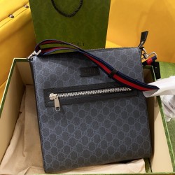 구찌 Gucci 474137 GG 슈프림 매신저백 블랙 그레이 27CM