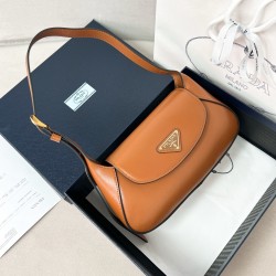 프라다 Prada 1BD358 스몰 레더 숄더백 카라멜 25CM