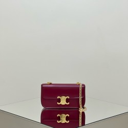 셀린느 Celine 197993 Triomphe 샤이니 카프스킨 체인 숄더백 트리옹프 20.5CM