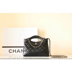 샤넬 CHANEL AP3656 31 나노 골드 CC 체인 백 로고 유광 카프스킨 & 골드 메탈 20.5CM