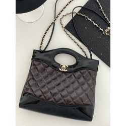 샤넬 CHANEL AS4133 31 미니 쇼핑백 샤이니 크럼플드 카프스킨 & 골드 메탈 22CM