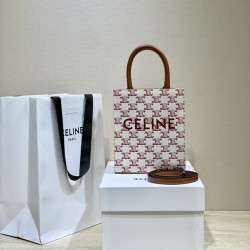 셀린느 Celine 194372 Triomphe Canvas Cabas 트리옹프 캔버스 & 셀린느 프린트 카프스킨 미니 버티컬 카바스 17CM