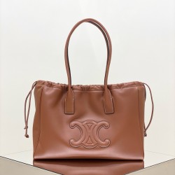 셀린느 Celine 199973 Cabas Cuir 스무스 카프스킨 카바스 드로우스트링 레더 트리옹프 탄 44CM