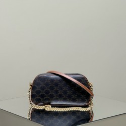 셀린느 Celine 114122 Multi 멀티 백 트리옹프 캔버스 카프스킨 탄 24CM