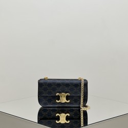 셀린느 Celine 197992 Triomphe 트리옹프 캔버스 체인 숄더백 트리옹프 탄 20.5CM