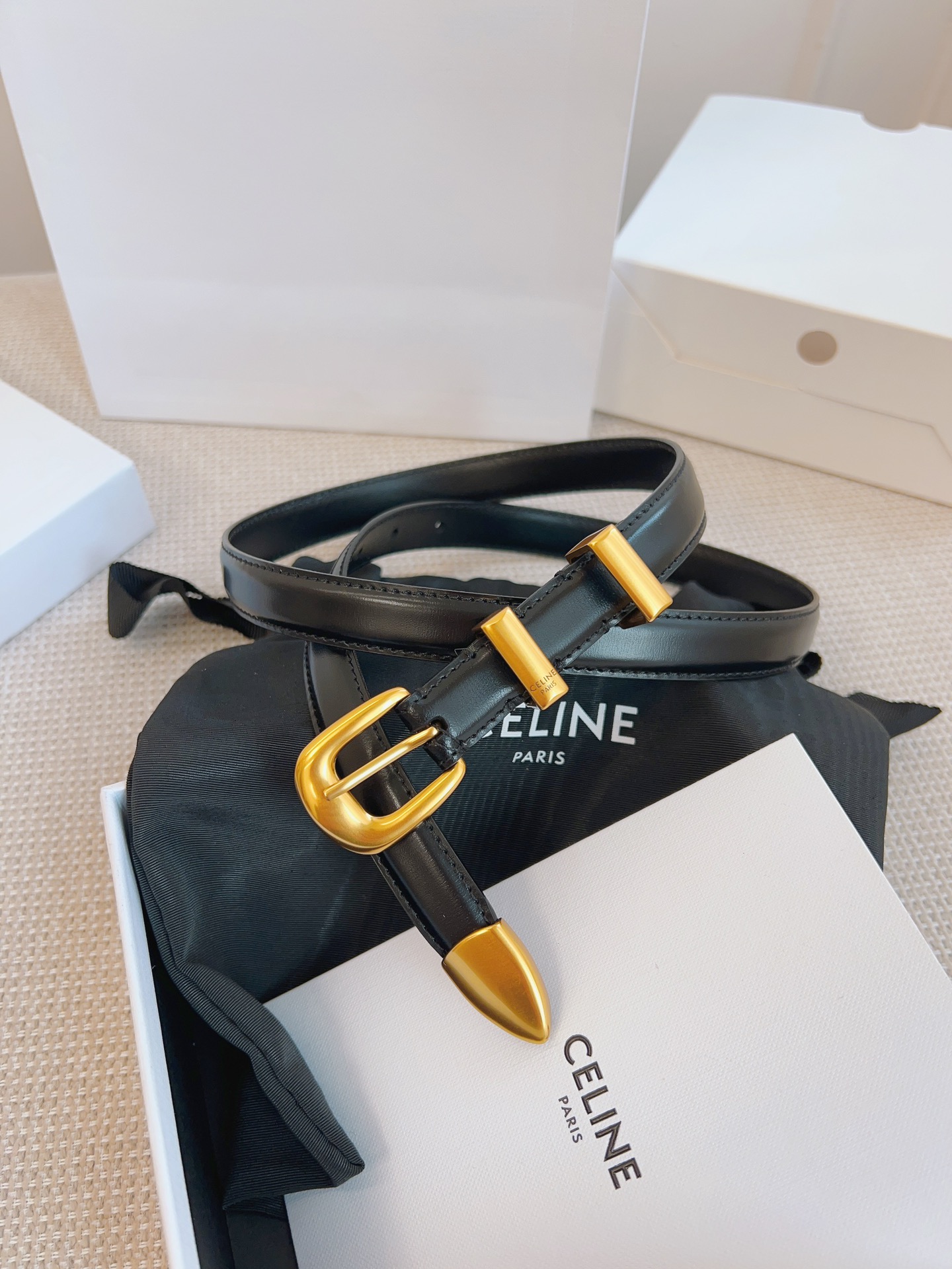 셀린느 Celine 웨스턴 벨트 빈티지 Western Belt in Vintage 18mm