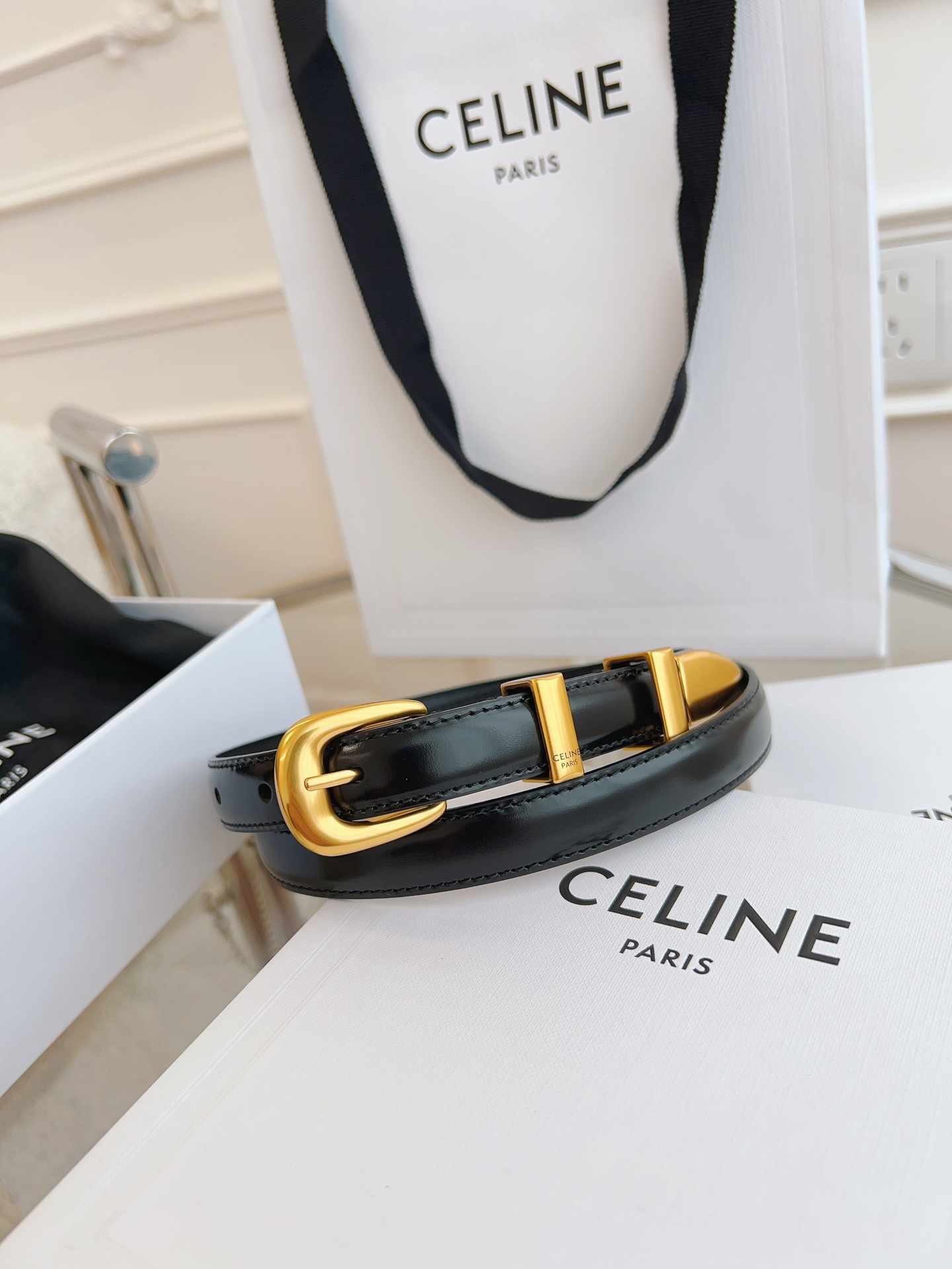 셀린느 Celine 웨스턴 벨트 빈티지 Western Belt in Vintage 18mm