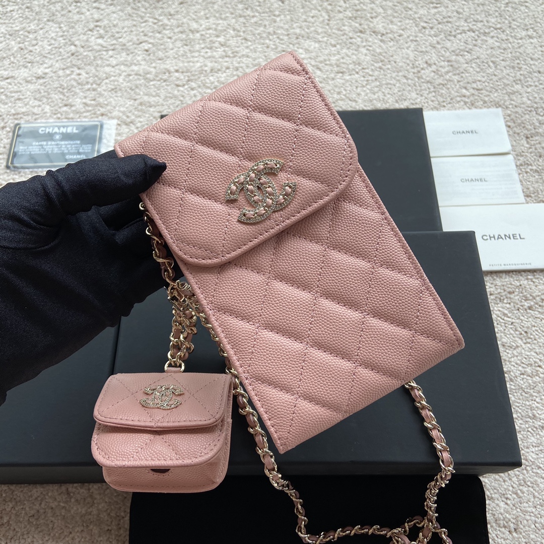 샤넬 Chanel AP2742 클래식 체인 지갑 그레인드 카프스킨 10CM