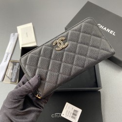 샤넬 Chanel A3397 클래식 체인 지갑 그레인드 카프스킨 19CM