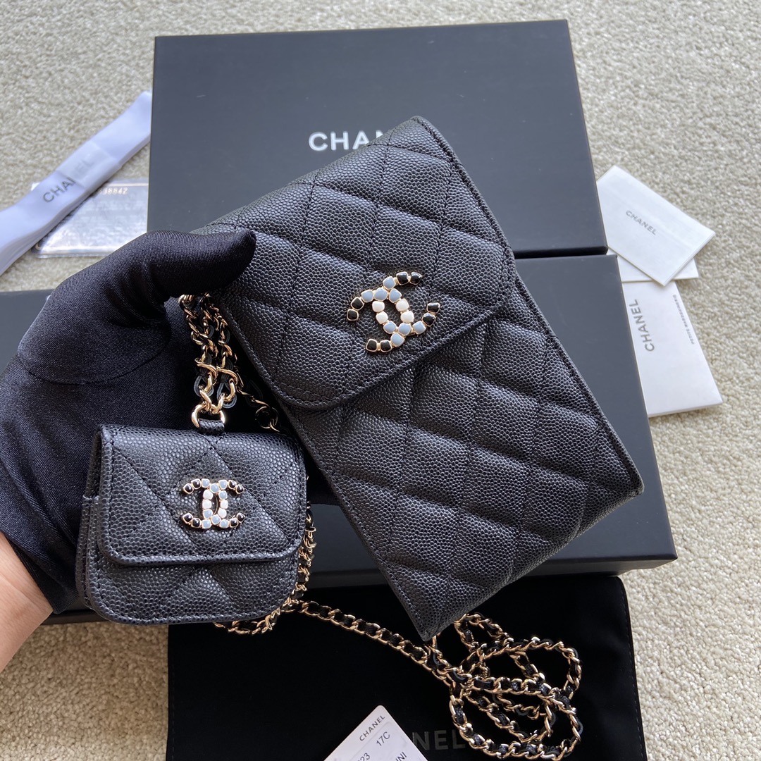 샤넬 Chanel AP2023 클래식 체인 지갑 그레인드 카프스킨 10CM