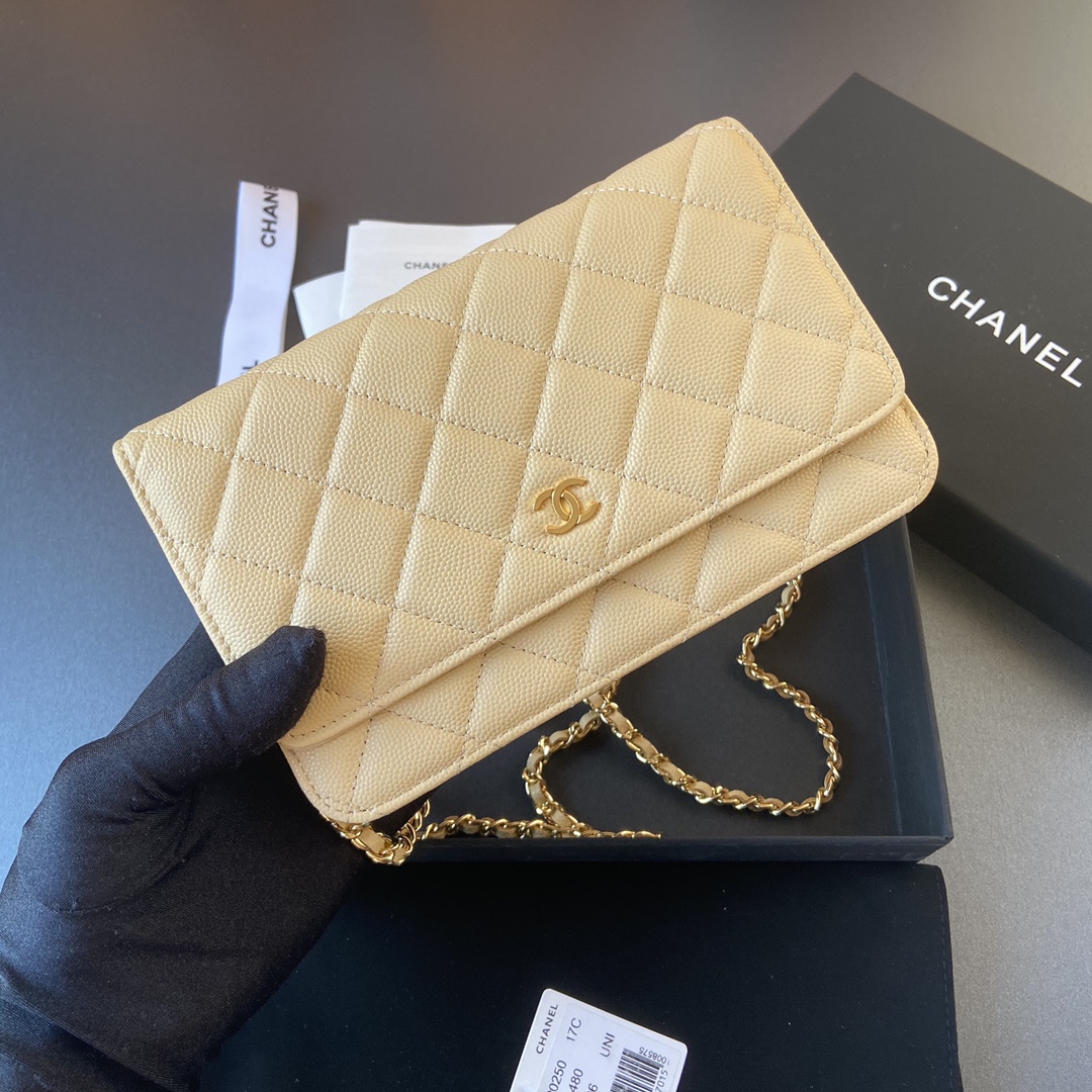 샤넬 Chanel AP0250 클래식 체인 지갑 그레인드 카프스킨 20CM