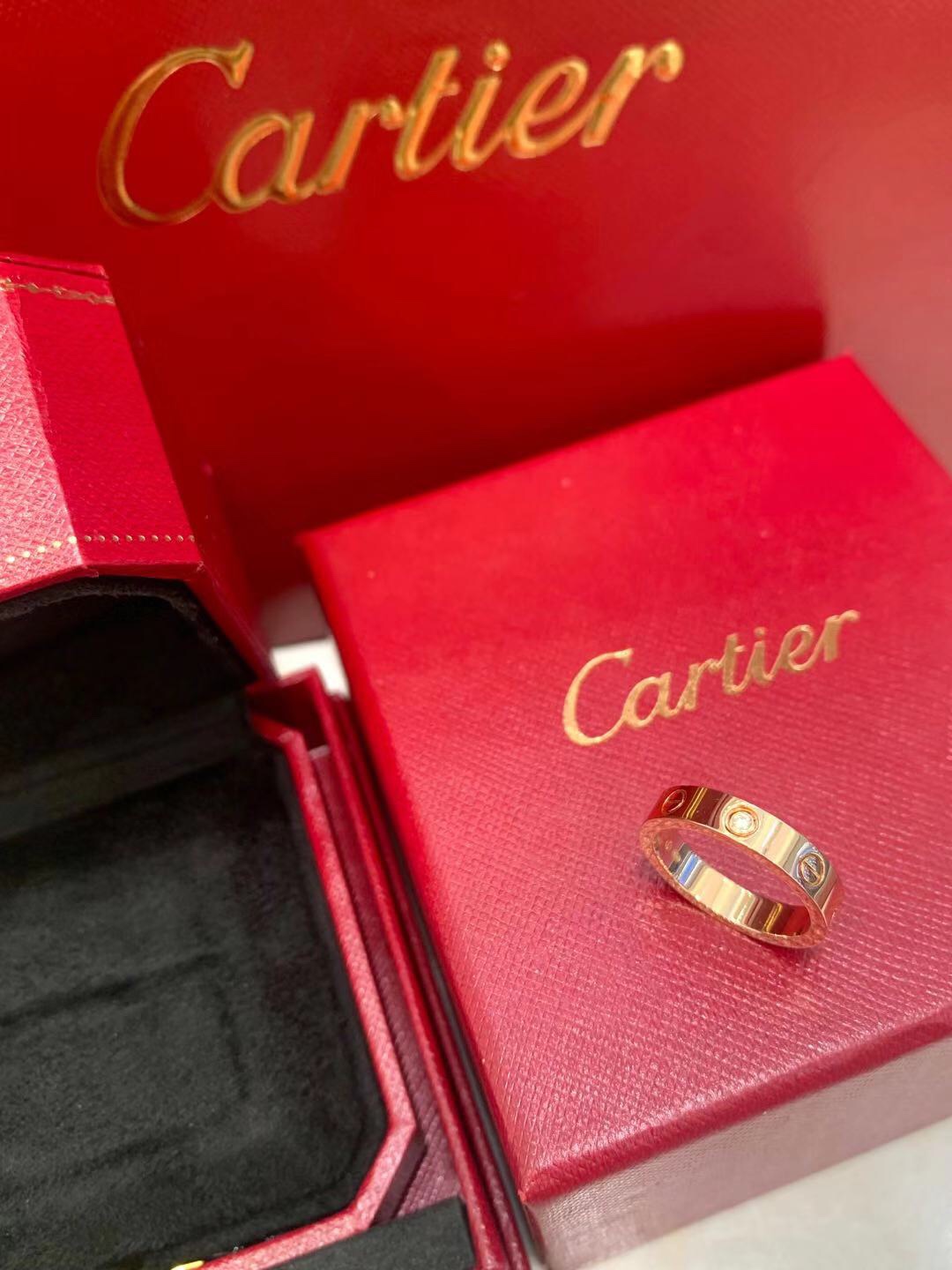 까르띠에 Cartier LOVE 러브 웨딩 밴드  핑크 골드
