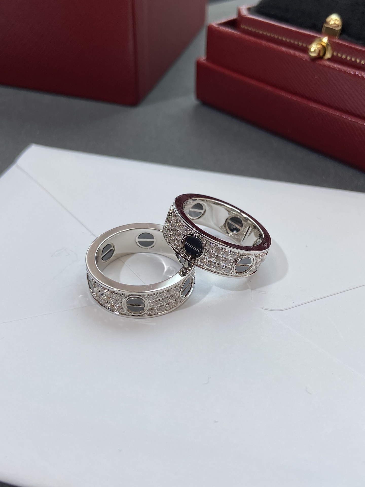 까르띠에 Cartier LOVE 러브 반지 화이트 골드  6.5mm  B4207600