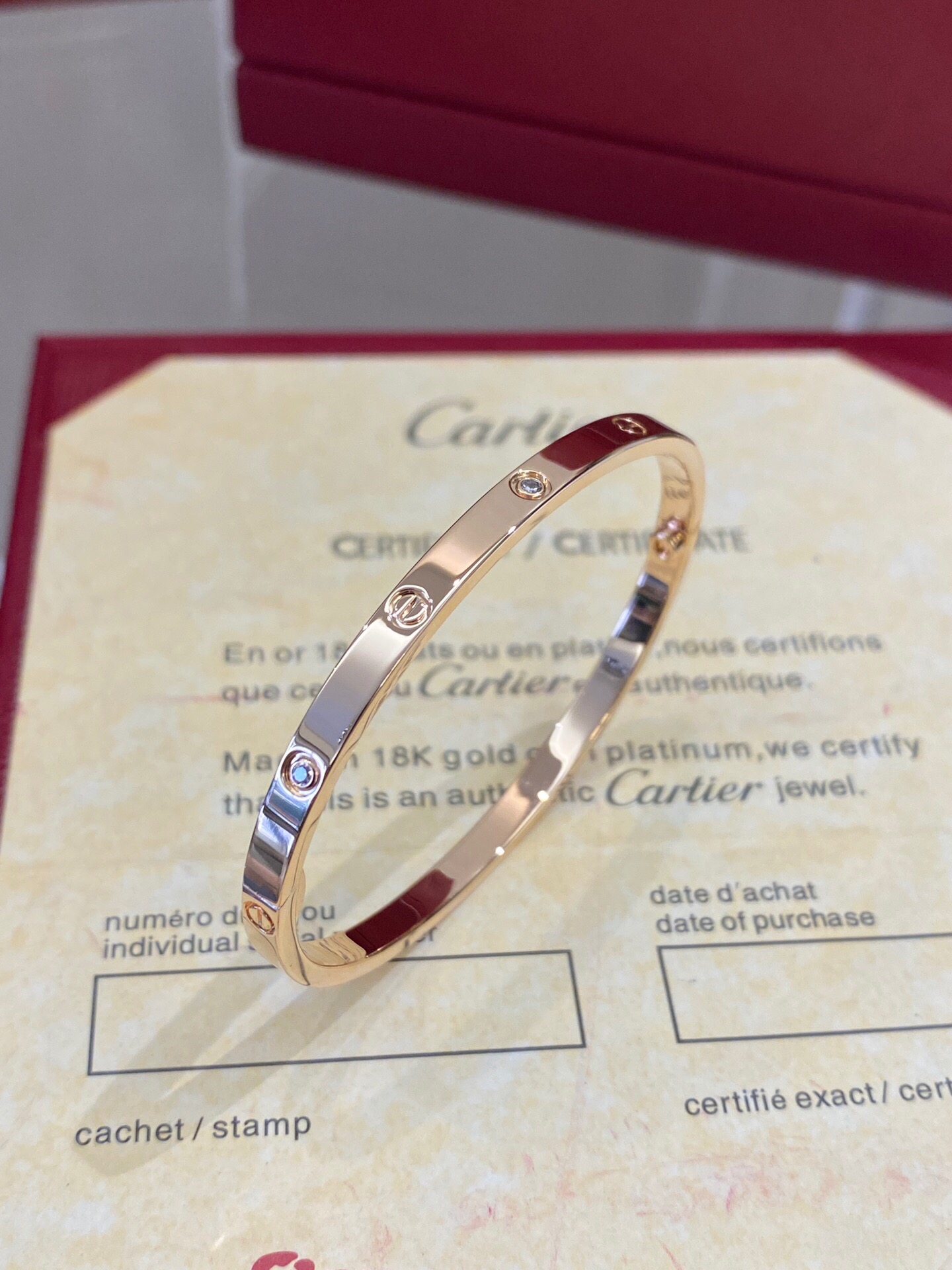 까르띠에 Cartier LOVE 러브 팔찌 핑크 골드