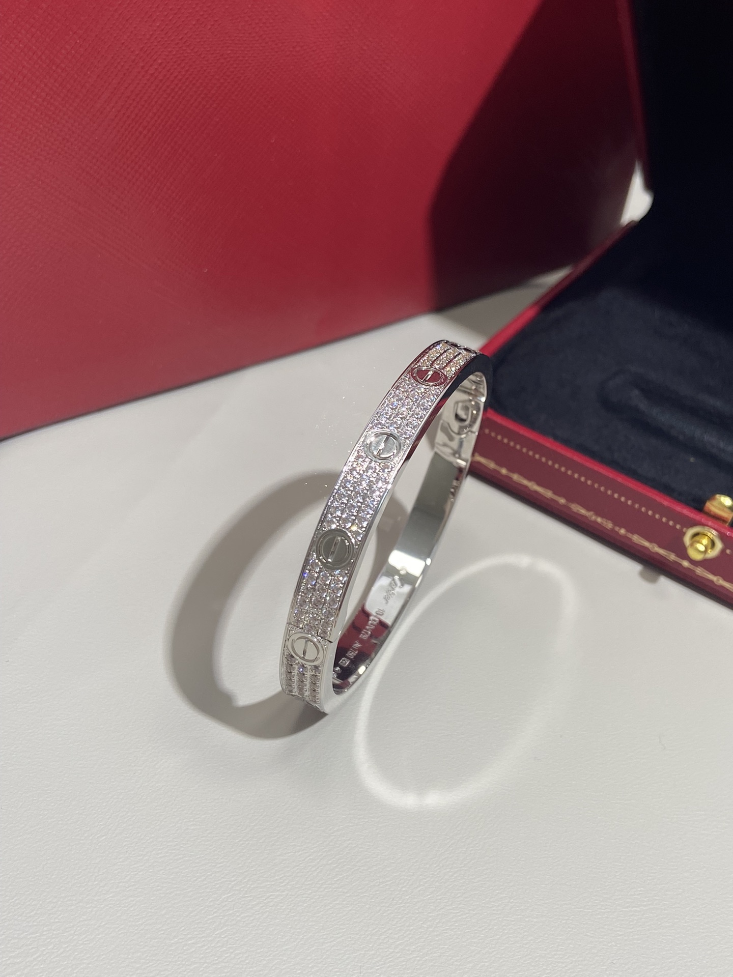 까르띠에 Cartier LOVE 러브 팔찌 화이트 골드 6.7mm N6717617