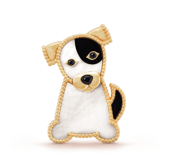 반클리프 Van Cleef & Arpels 럭키 애니멀즈 시앙 Lucky Animals Dog 브로치 VCARP2AU00