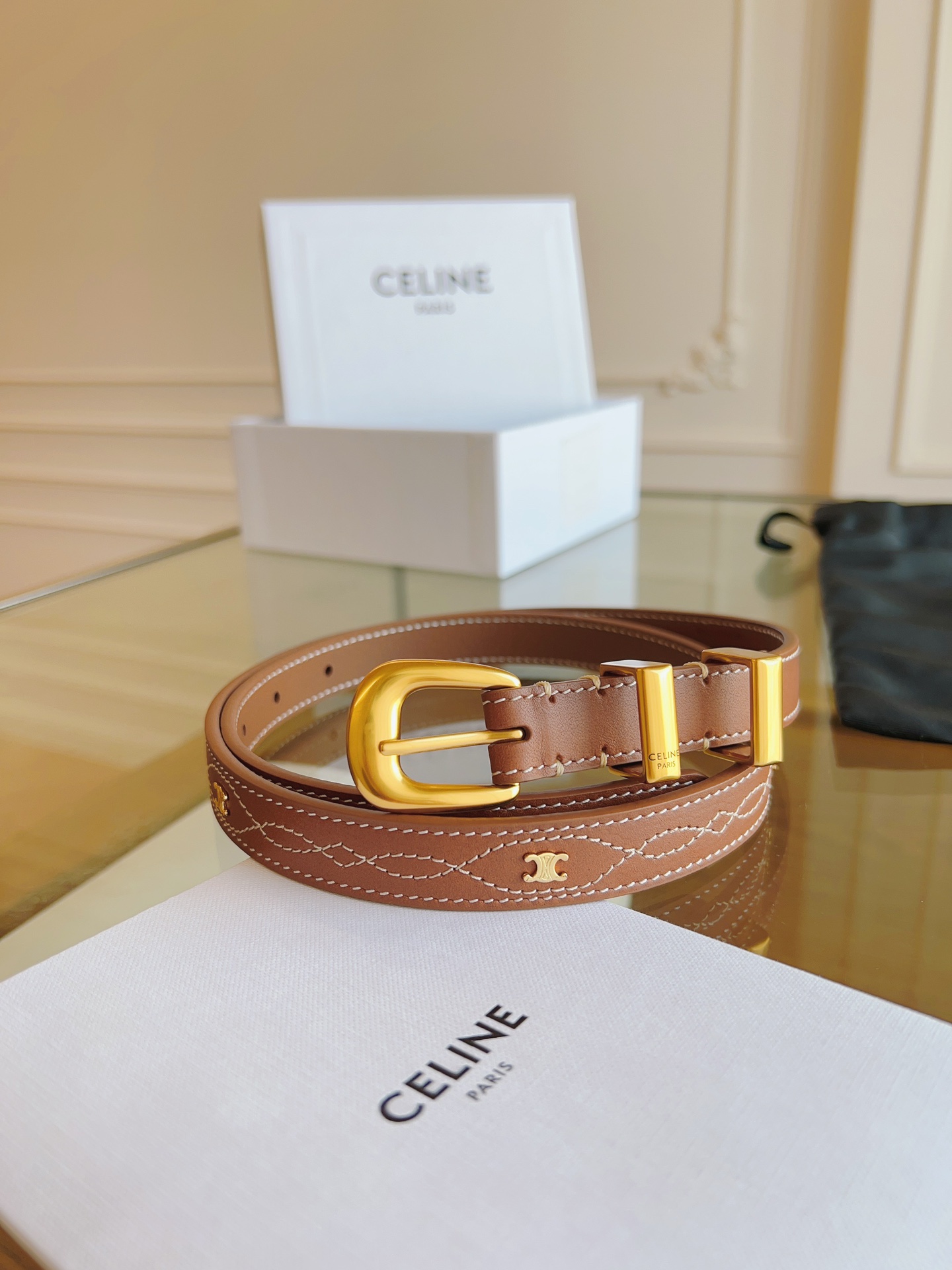 셀린느 Celine 웨스턴 벨트 빈티지 Western Belt in Vintage 18mm