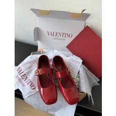 발렌티노 Valentino 톤온톤 스터드 락스터드 새틴 발레리나 핑크 피피