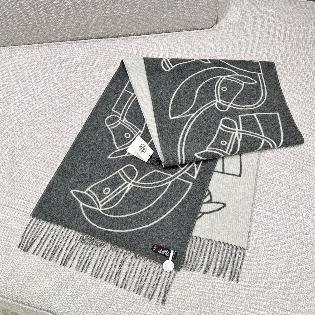 에르메스 Hermes  스카프 캐시미어 195×40CM