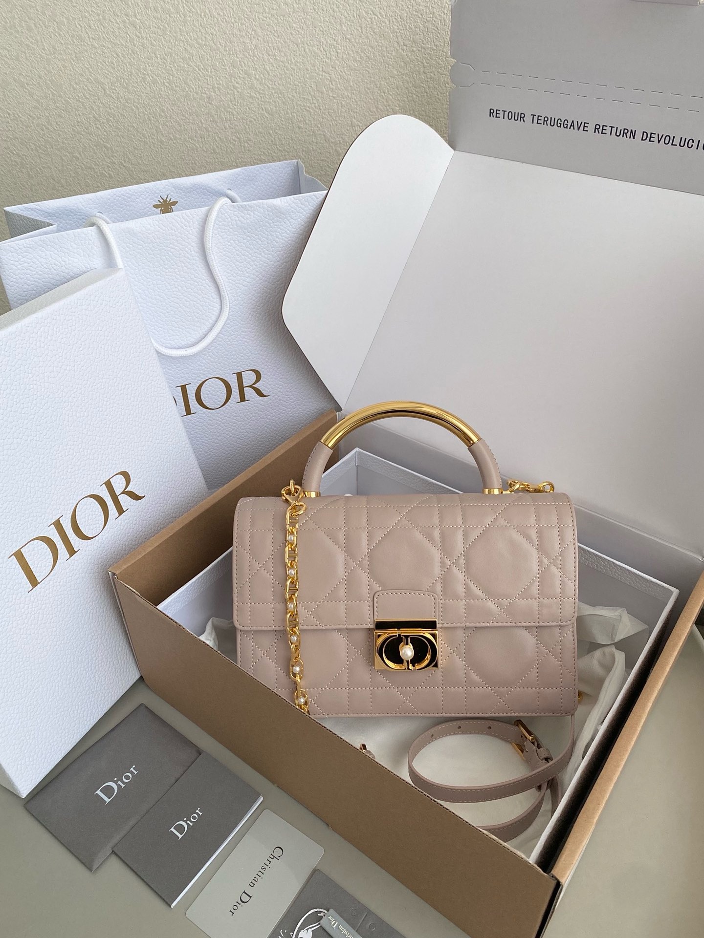 디올 Dior 6550 Ange bag 탑 핸들백 25CM