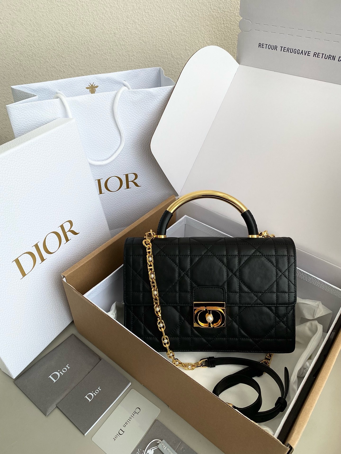 디올 Dior 6550 Ange bag 탑 핸들백 25CM