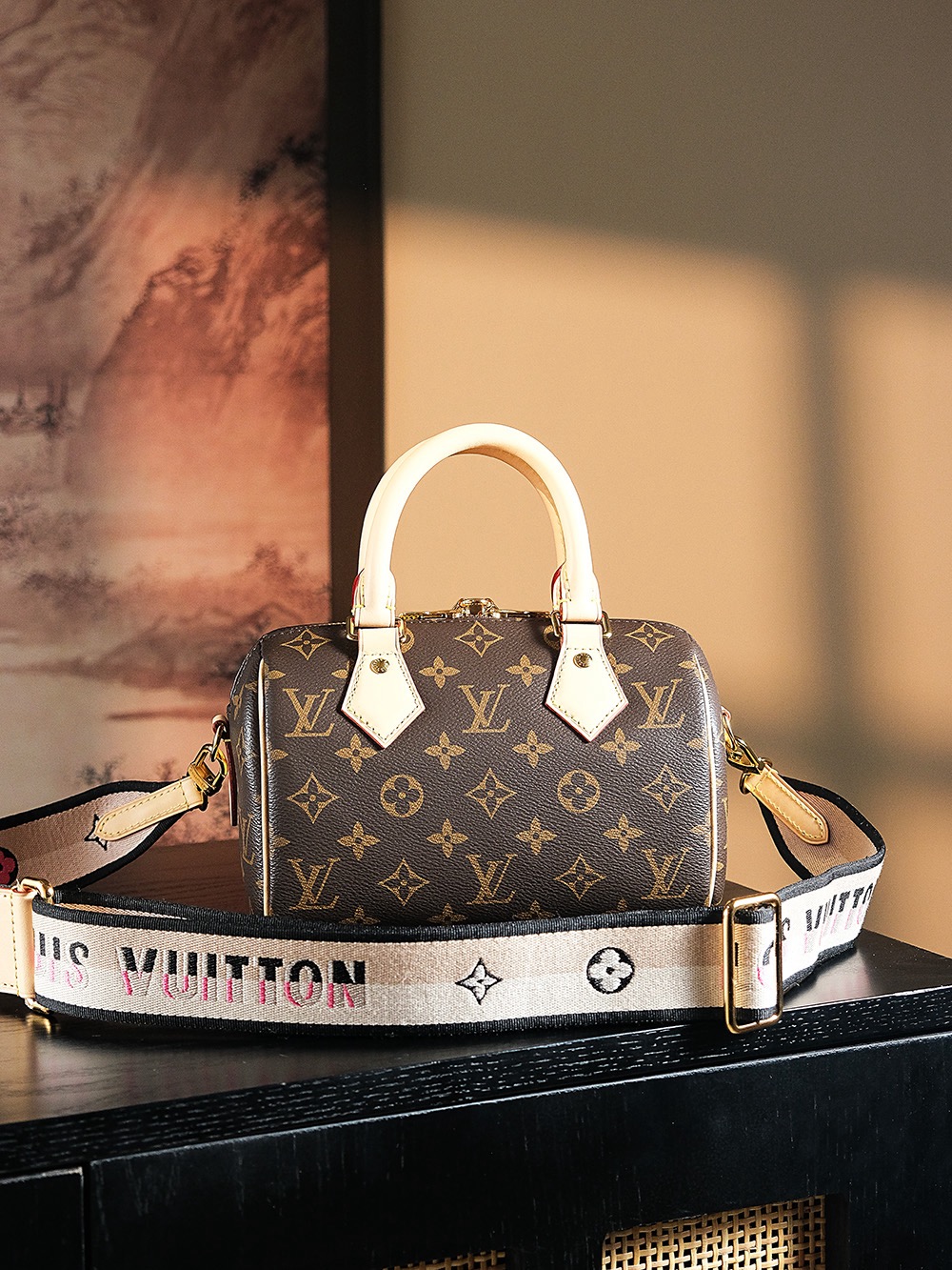 【GR】루이비통 Louis Vuitton M45957 Speedy 스피디 반돌리에 20 블랙 20CM
