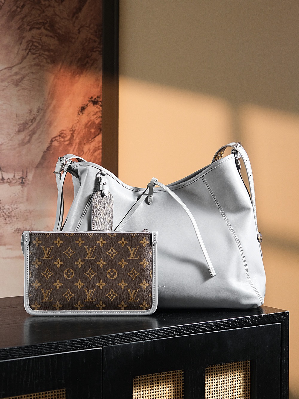 【GR】루이비통 Louis Vuitton M12583 CarryAll Cargo 캐리올 다크 MM 트라이아논 그레이 39CM