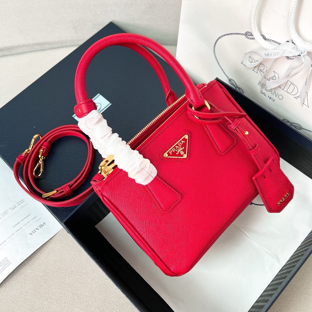 프라다 Prada 1BA906 MINI Galleria Saffiano 탑 핸들백 20CM