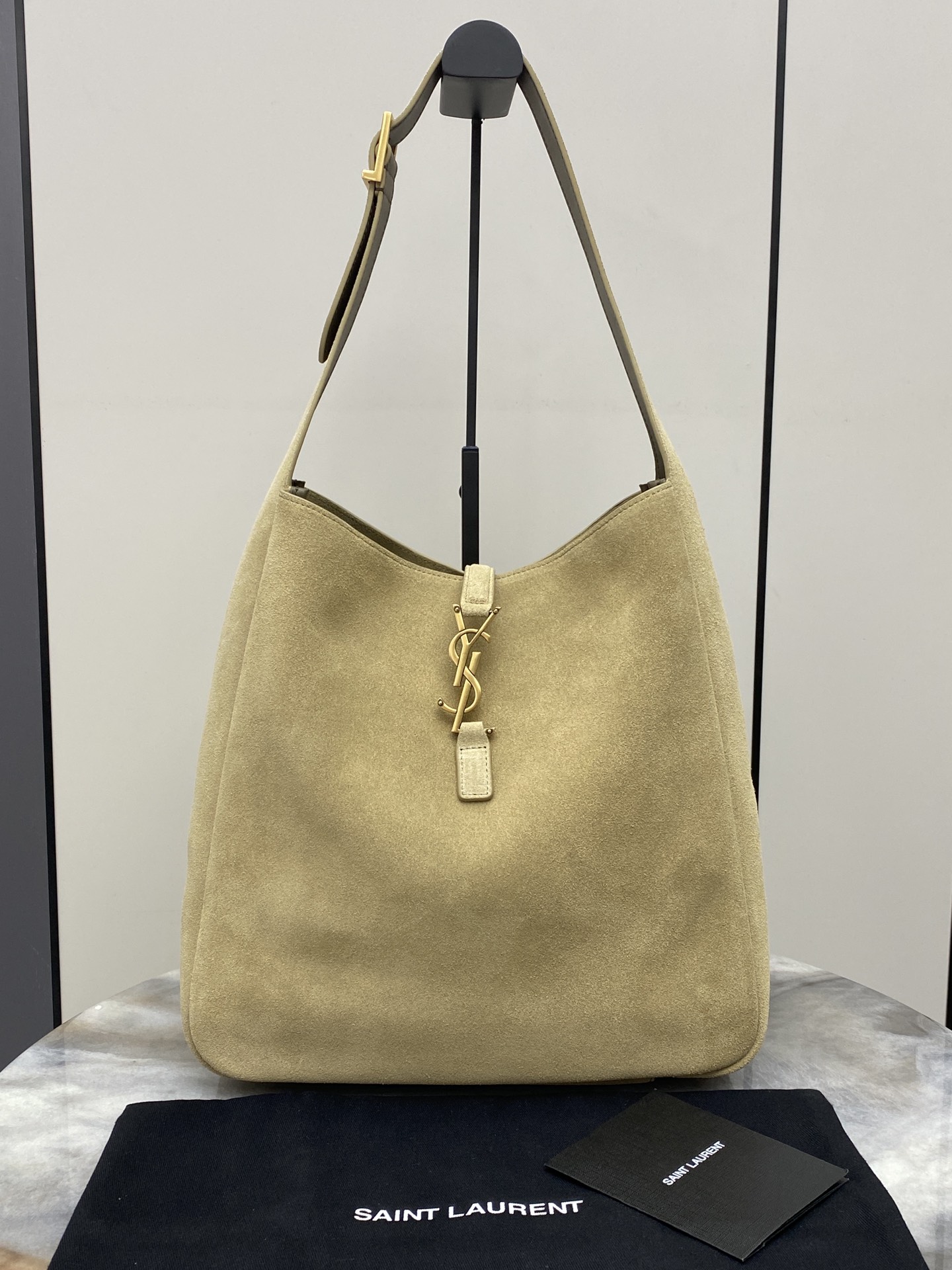 생로랑 Saint laurent/YSL 753837 Le 5 À 7 Soft Large In Suede Barley Green 30cm