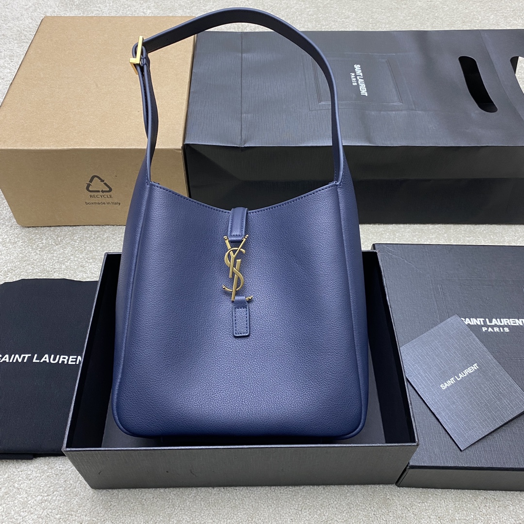 생로랑 Saint laurent/YSL 713938 Small Le 5 A 7 Supple Shoulder Bag Blue 23cm