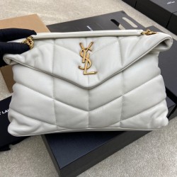 생로랑 Saint laurent/YSL 577475 Puffer Medium Chain Bag In Quilted Lambskin White 35cm