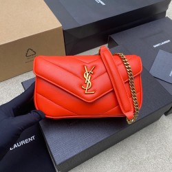 생로랑 Saint laurent/YSL 821749 Loulou Mini in Lambskin Celosia Orange