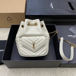 생로랑 Saint laurent/YSL 701631 Joe Mini Bucket Bag in Quilted Lambskin Blanc Vintage