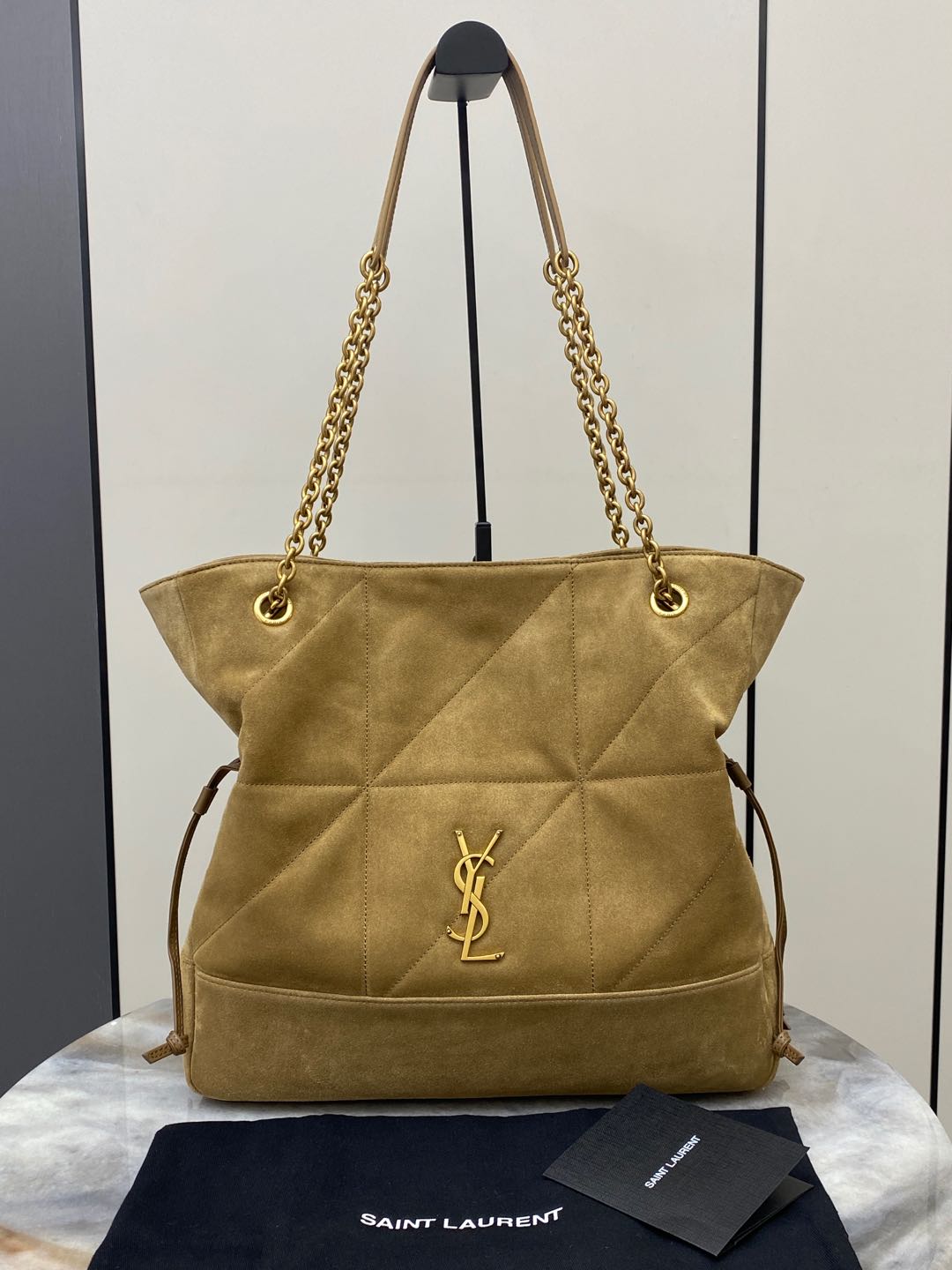 생로랑 Saint laurent/YSL 809824 Jamie Shopping Bag in Suede Golden Leaf
