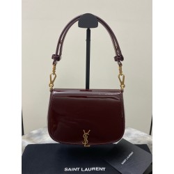 생로랑 Saint laurent/YSL 800846 Voltaire Top Handle in Patent Leather Dark Red Wine