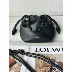 로에베 Loewe Flamenco 1773 클러치 Black 23cm