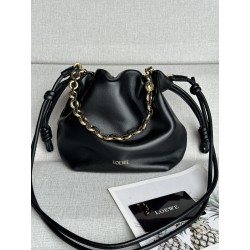 로에베 Loewe Flamenco 1773 클러치 Black 23cm