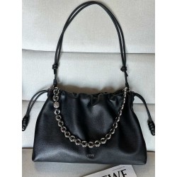 로에베 Loewe Flamenco Purse 1776 클러치 Black 41cm